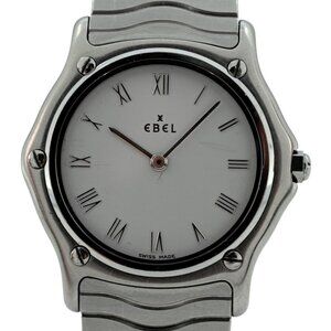 Ladies 31mm Ebel Classic Wave White Dial Swiss Made Quartz Watch! Ref: E9090131!